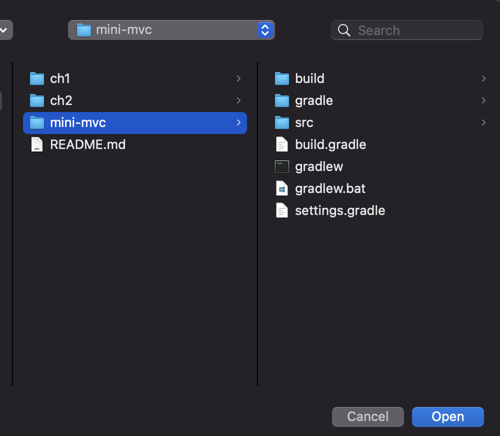 Figure A.3 Open a project.