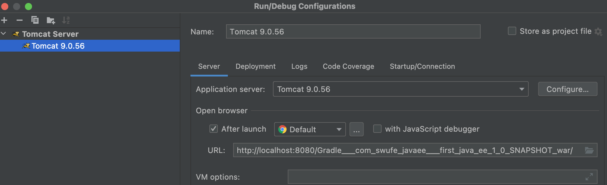 Figure 1.7 Tomcat: run/debug configurations