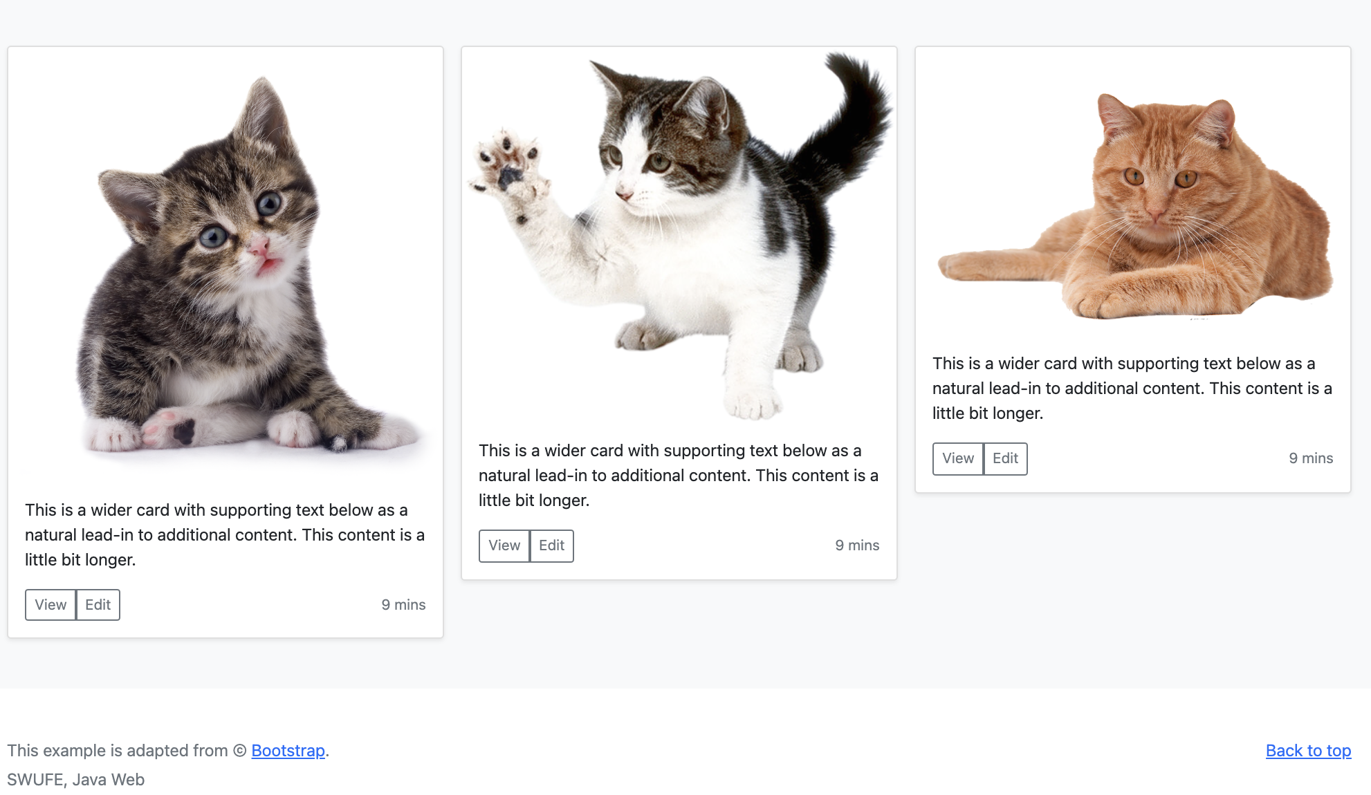 Figure 2.23 Cats example in Bootstrap.