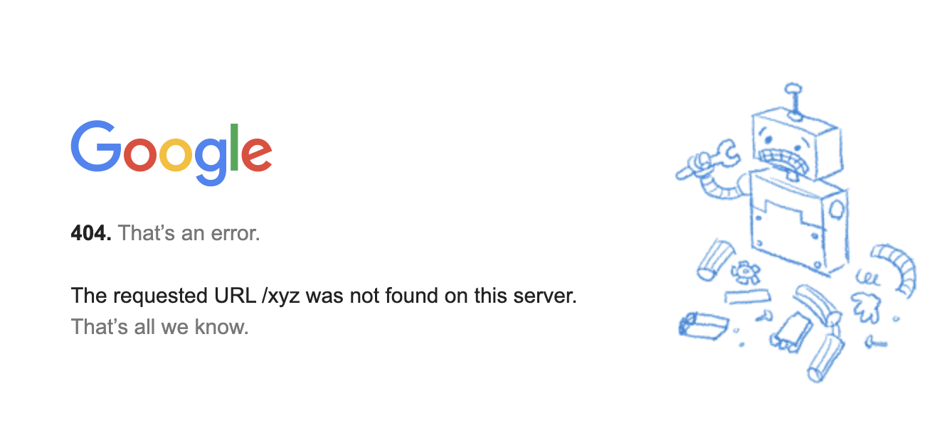 Figure 3.14 Google's 404 page.