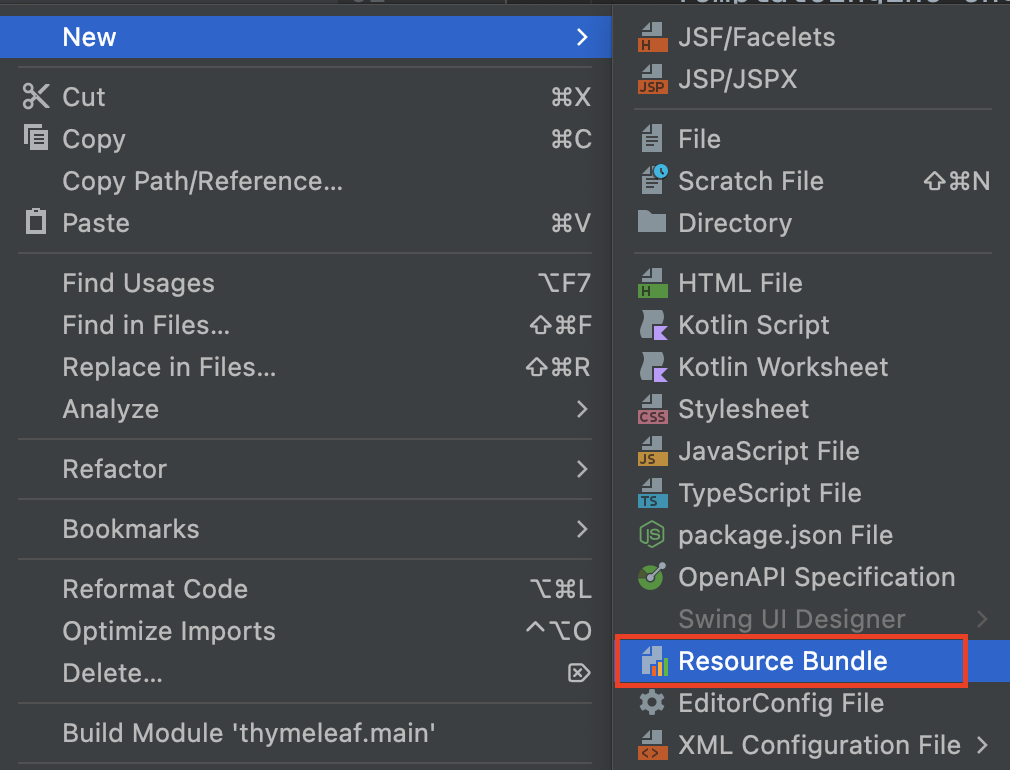 Figure 7.5 Create a Resource Bundle.